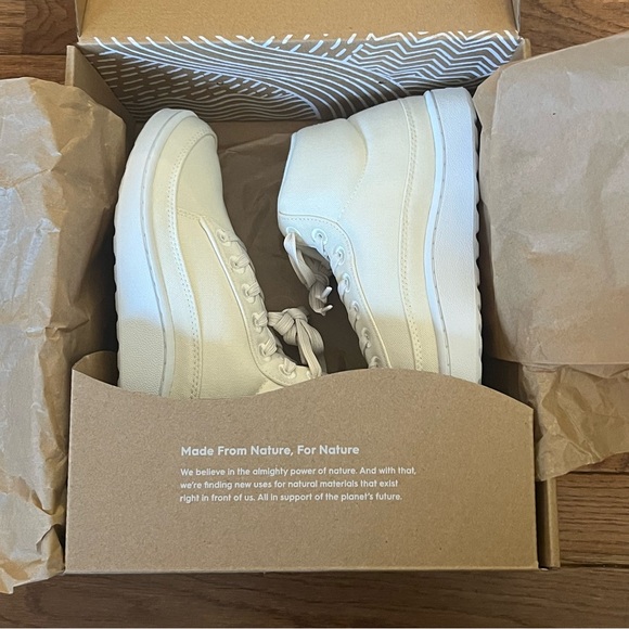 Allbirds Pacer Canvas Mid Top Natural White Blizzard Sneakers Women’s Size 9 - Picture 11 of 14